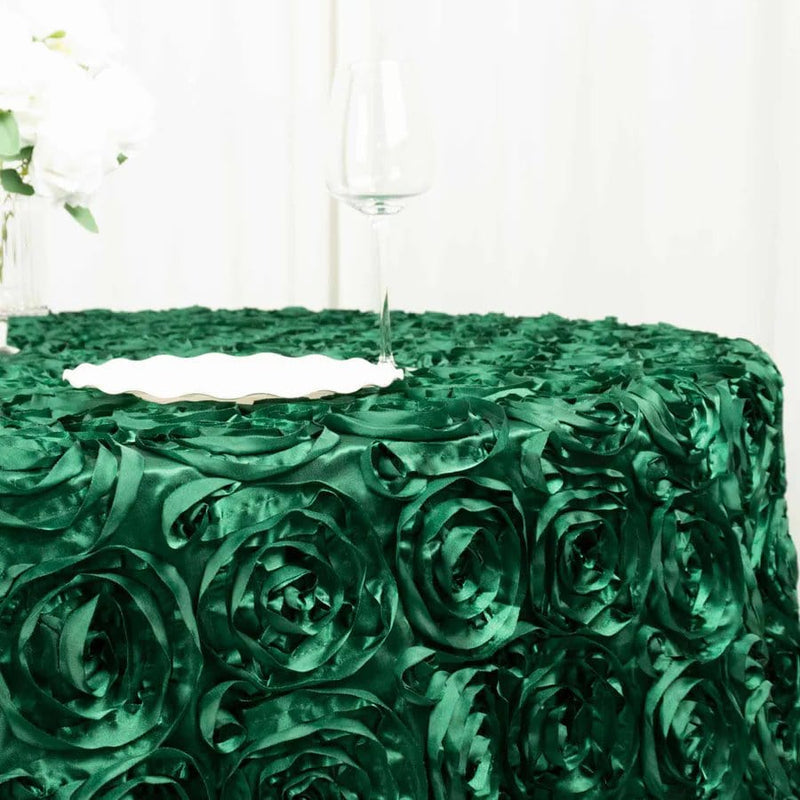 120" Round Satin Ribbon Roses Tablecloth