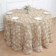 120" Round Satin Ribbon Roses Tablecloth