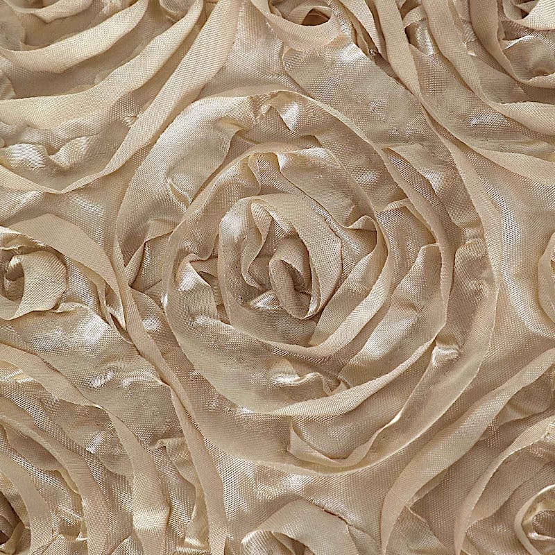120" Round Satin Ribbon Roses Tablecloth