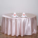 120" Satin Round Tablecloth Wedding Party Table Linens - Blush TAB_STN120_046