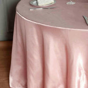 120" Satin Round Tablecloth Wedding Party Table Linens - Blush TAB_STN120_046
