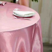120" Satin Round Tablecloth Wedding Party Table Linens - Pink TAB_STN120_PINK