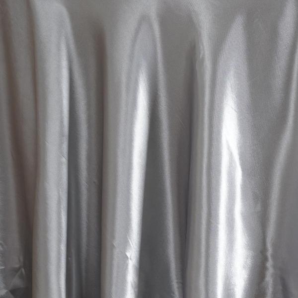 120" Satin Round Tablecloth Wedding Party Table Linens - Silver Light Gray TAB_STN120_SILV