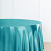 120" Satin Round Tablecloth Wedding Party Table Linens - Turquoise TAB_STN120_TURQ