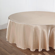 120" Satin Round Tablecloth Wedding Party Table Linens - Beige TAB_STN120_081