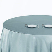120" Satin Round Tablecloth Wedding Party Table Linens - Dusty Blue TAB_STN120_086