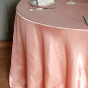 120" Satin Round Tablecloth Wedding Party Table Linens - Dusty Rose TAB_STN120_080