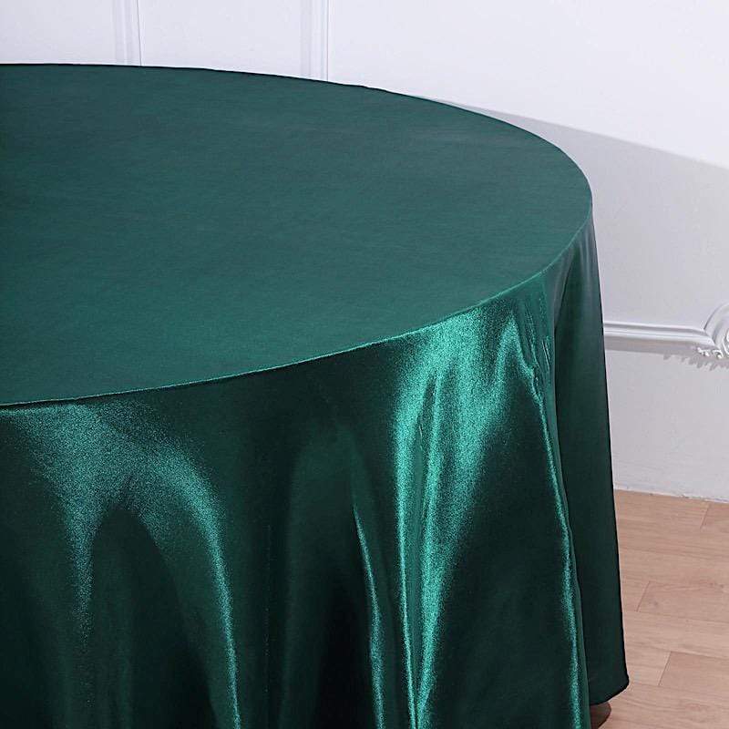 120" Satin Round Tablecloth Wedding Party Table Linens - Hunter Green TAB_STN120_HUNT