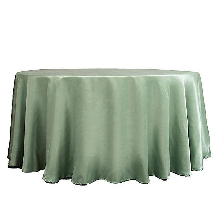120" Satin Round Tablecloth Wedding Party Table Linens - Sage Green TAB_STN120_SAGE