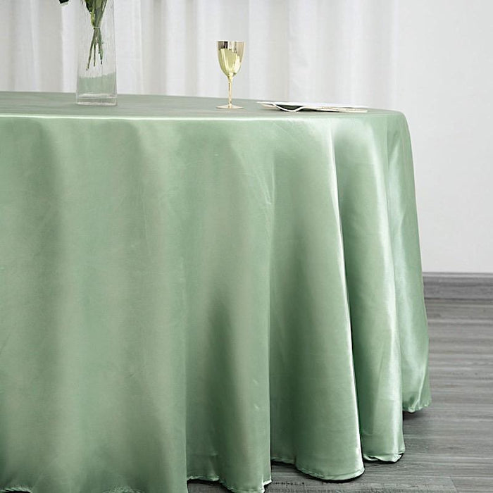 120" Satin Round Tablecloth Wedding Party Table Linens - Sage Green TAB_STN120_SAGE