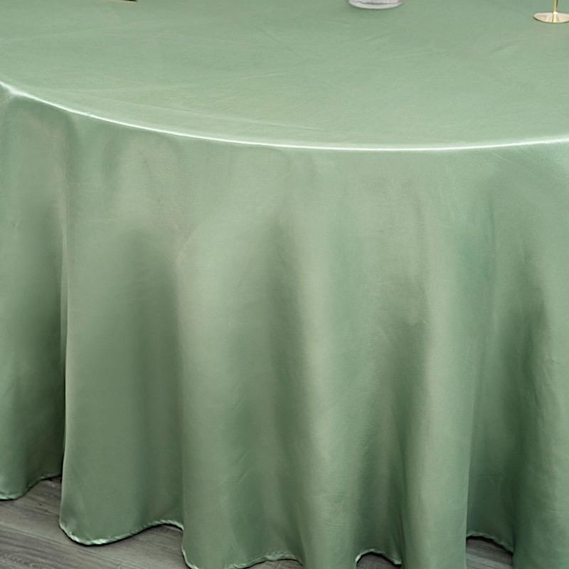 120" Satin Round Tablecloth Wedding Party Table Linens - Sage Green TAB_STN120_SAGE