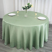 120" Satin Round Tablecloth Wedding Party Table Linens - Sage Green TAB_STN120_SAGE