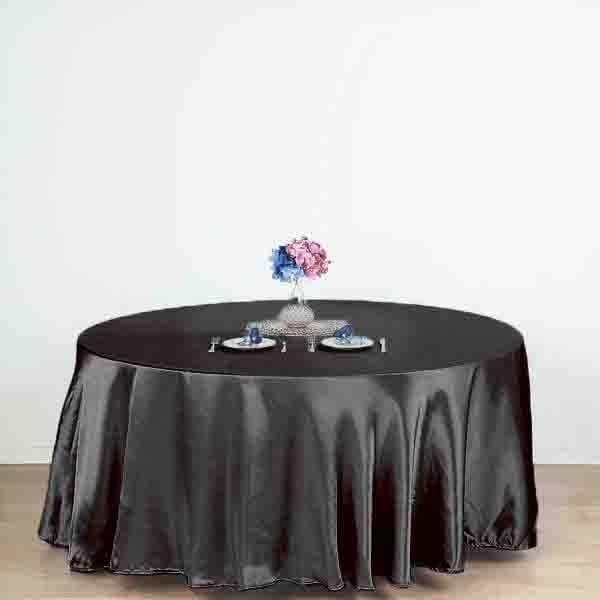 120" Satin Round Tablecloth Wedding Party Table Linens
