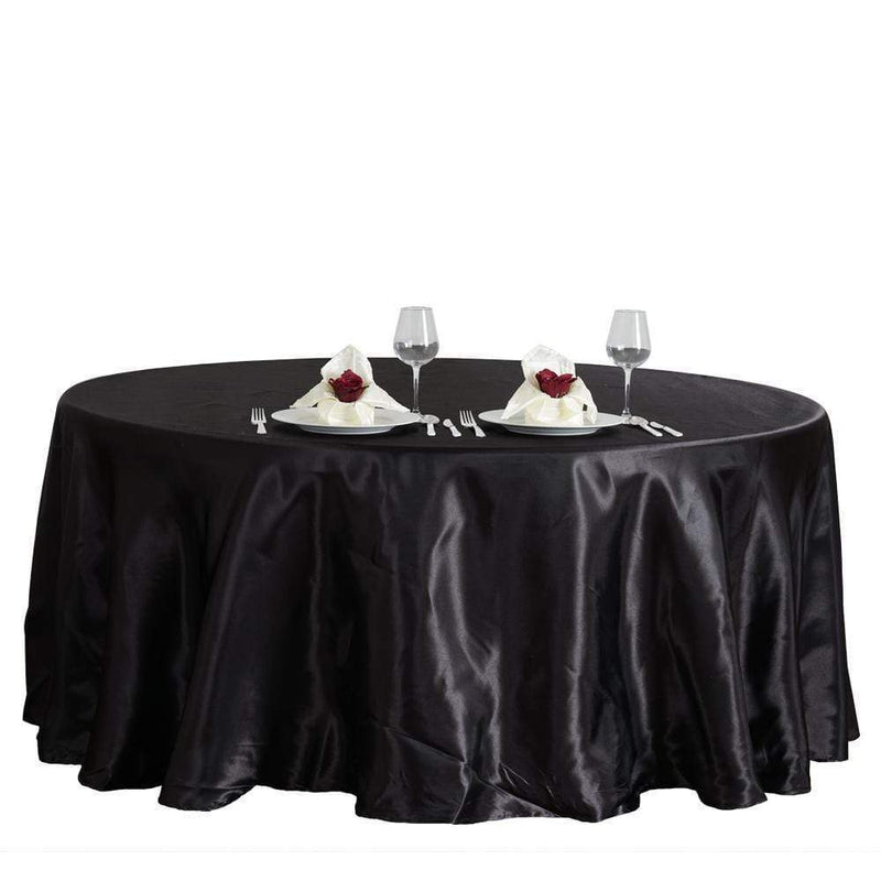 120" Satin Round Tablecloth Wedding Party Table Linens