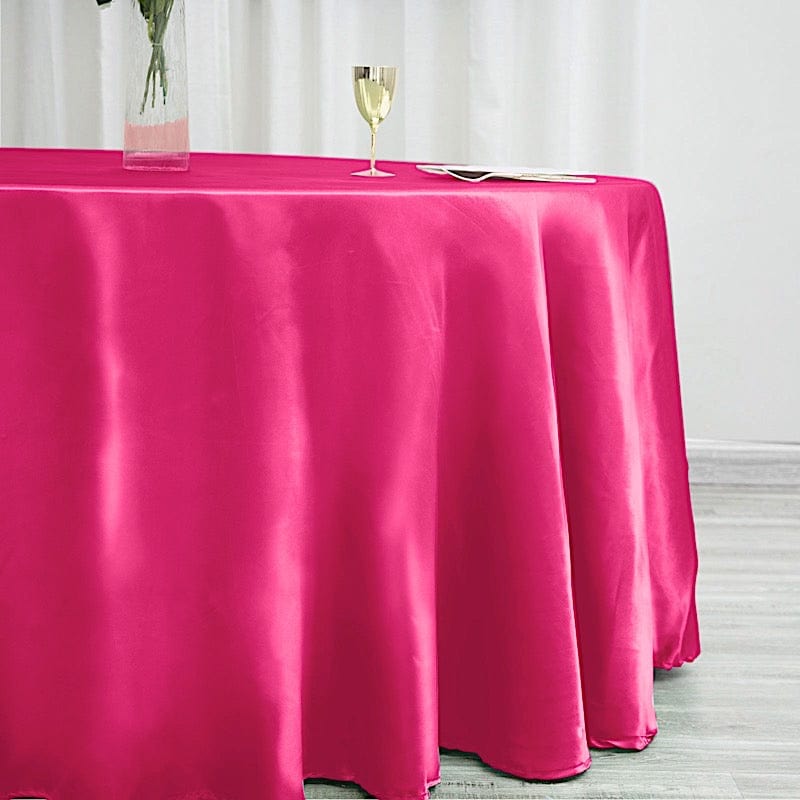 120" Satin Round Tablecloth Wedding Party Table Linens