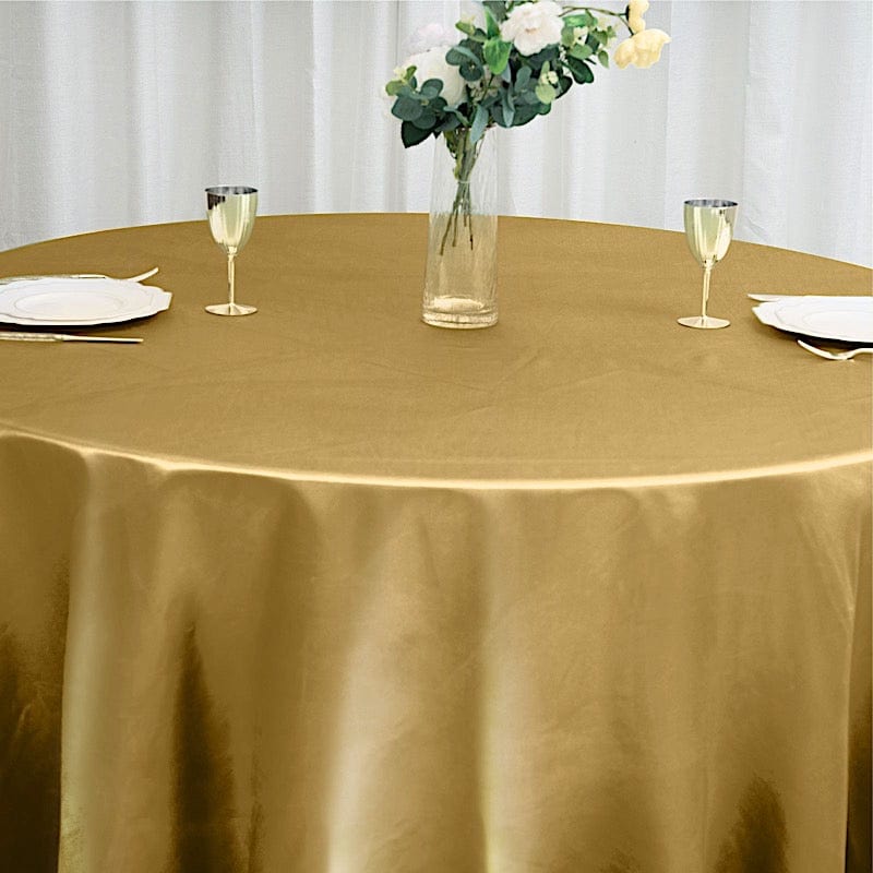 120" Satin Round Tablecloth Wedding Party Table Linens