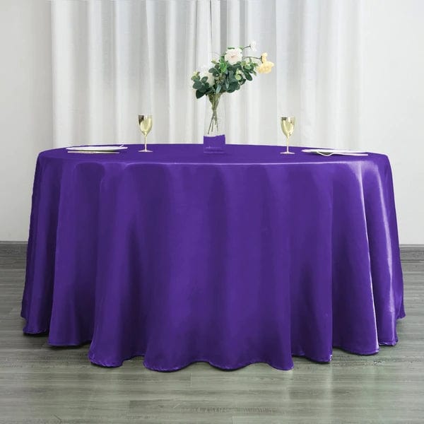 120" Satin Round Tablecloth Wedding Party Table Linens