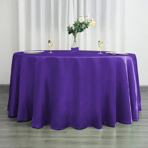 120" Satin Round Tablecloth Wedding Party Table Linens