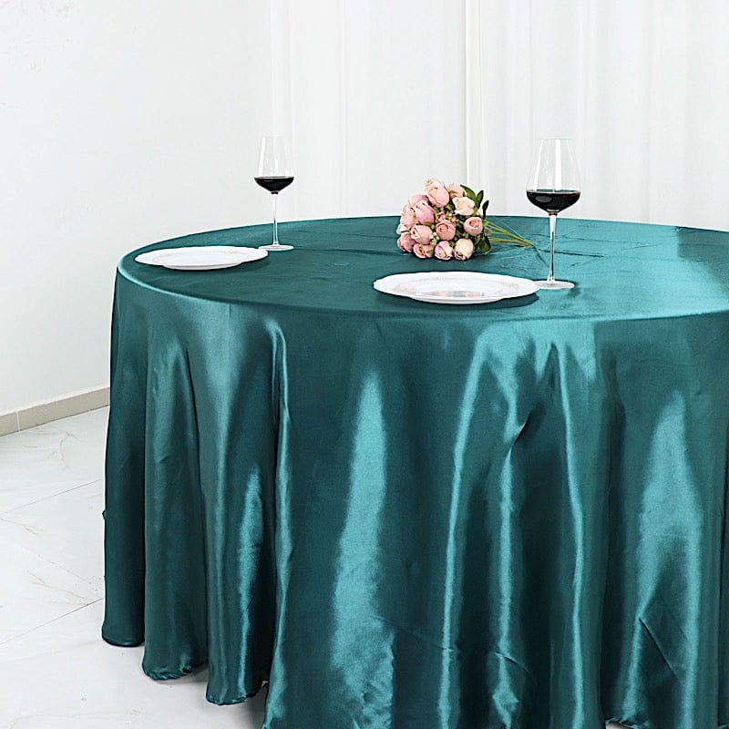 120" Satin Round Tablecloth Wedding Party Table Linens