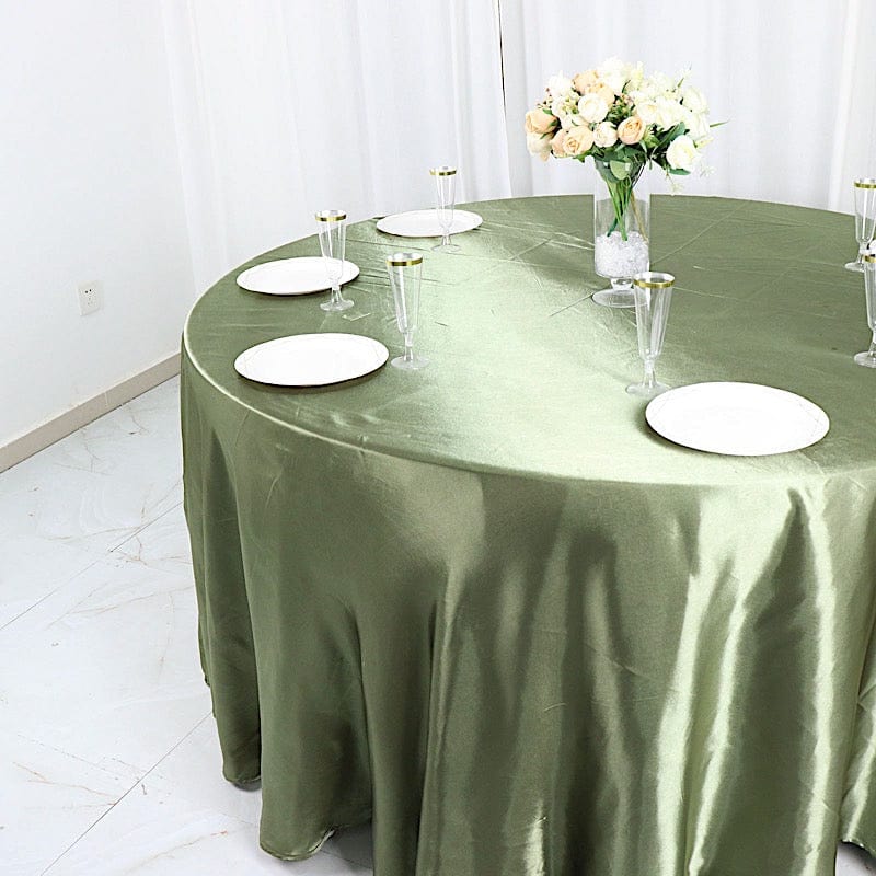 120" Satin Round Tablecloth Wedding Party Table Linens