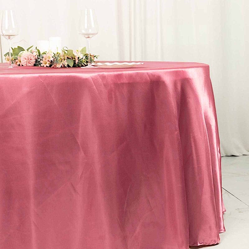 120" Satin Round Tablecloth Wedding Party Table Linens
