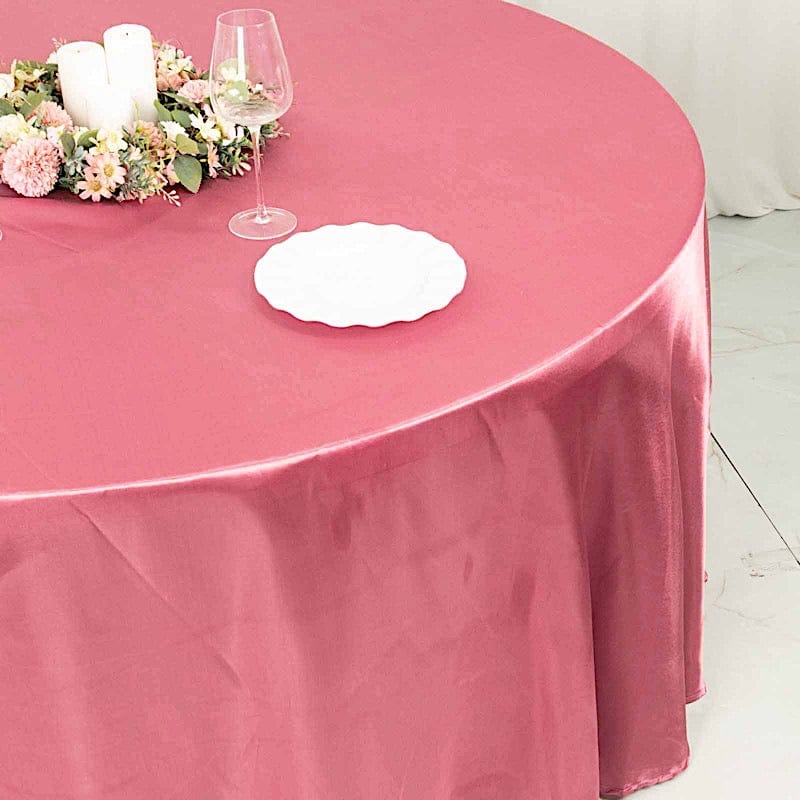 120" Satin Round Tablecloth Wedding Party Table Linens