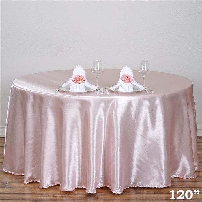 120" Satin Round Tablecloth Wedding Party Table Linens TAB_STN120_046