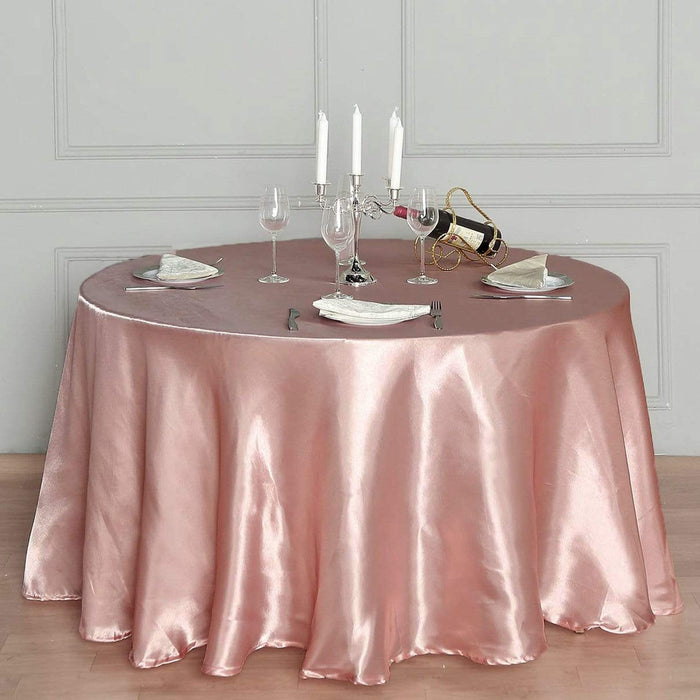120" Satin Round Tablecloth Wedding Party Table Linens TAB_STN120_080