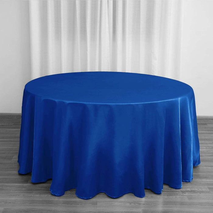 120" Satin Round Tablecloth Wedding Party Table Linens TAB_STN120_ROY