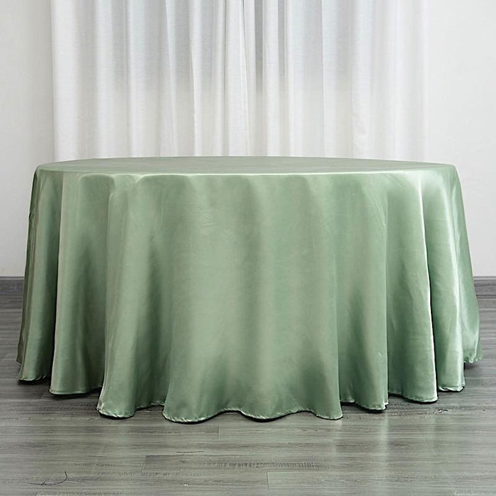 120" Satin Round Tablecloth Wedding Party Table Linens TAB_STN120_SAGE