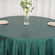 120" Sequined Round Tablecloth - Hunter Green TAB_02_120_HUNT