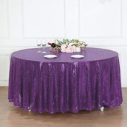 120" Sequined Round Tablecloth - Purple TAB_02_120_PURP