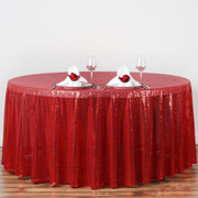 120" Sequined Round Tablecloth - Red TAB_02_120_017