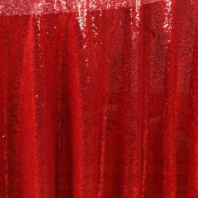 120" Sequined Round Tablecloth - Red TAB_02_120_017