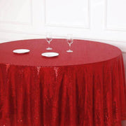 120" Sequined Round Tablecloth - Red TAB_02_120_017