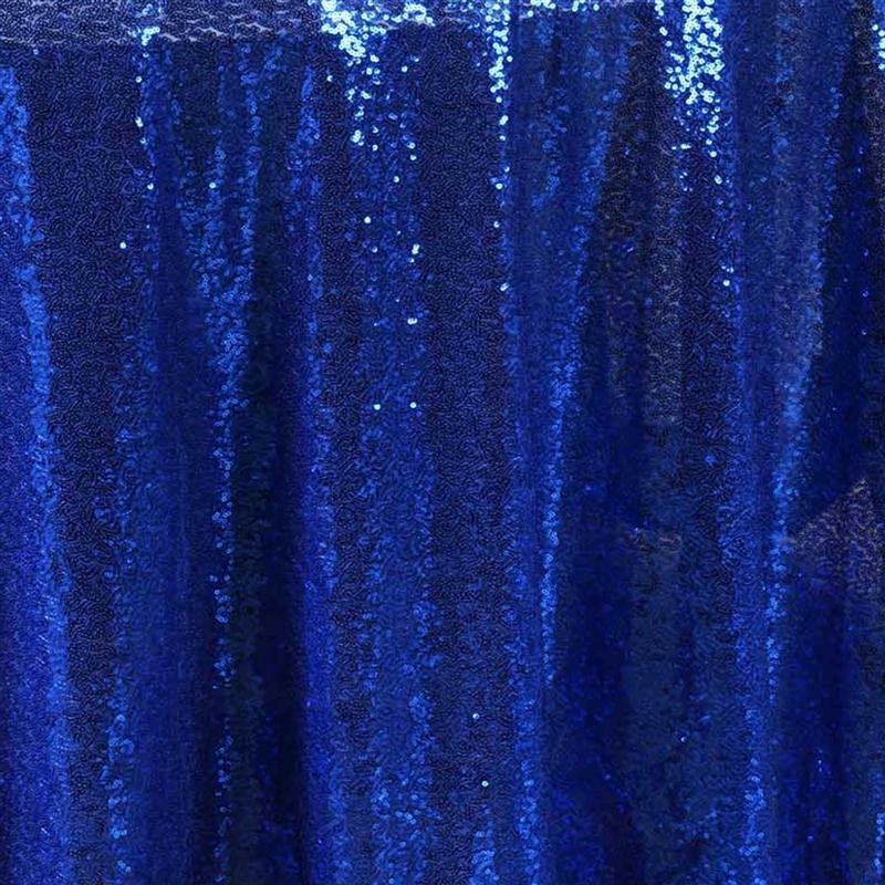 120" Sequined Round Tablecloth - Royal Blue TAB_02_120_018