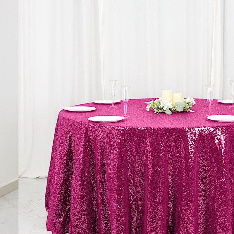 120" Sequined Round Tablecloth