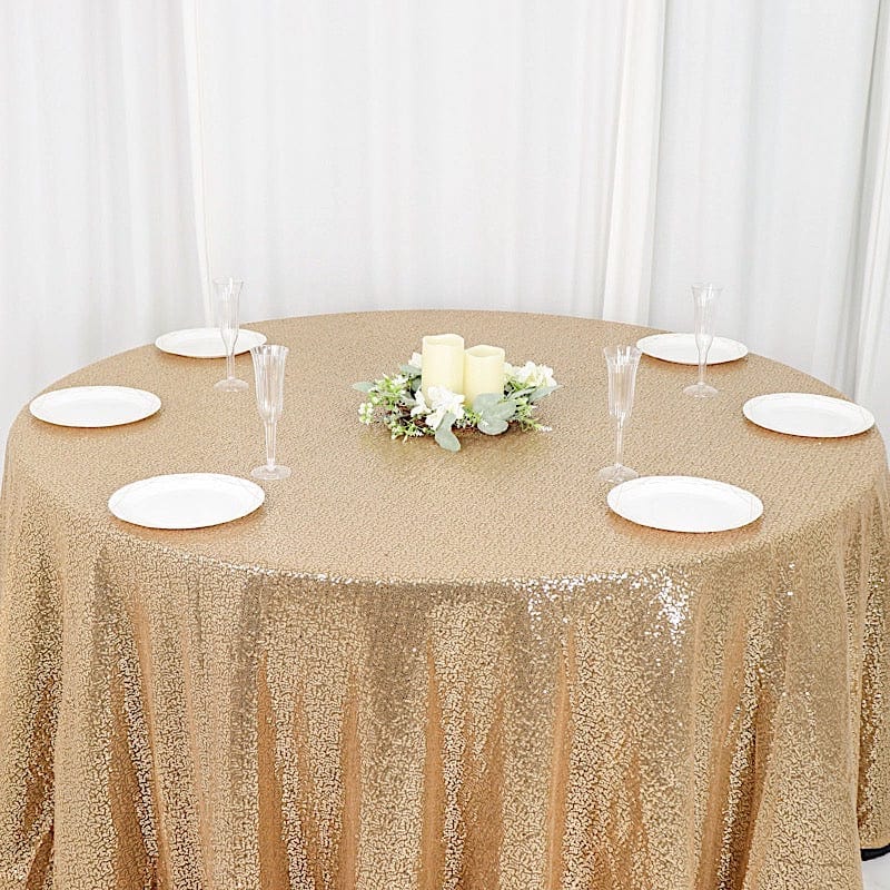 120" Sequined Round Tablecloth