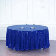 120" Sequined Round Tablecloth - Royal Blue TAB_02_120_018
