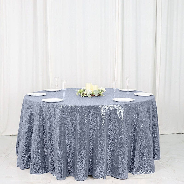 120" Sequined Round Tablecloth TAB_02_120_086