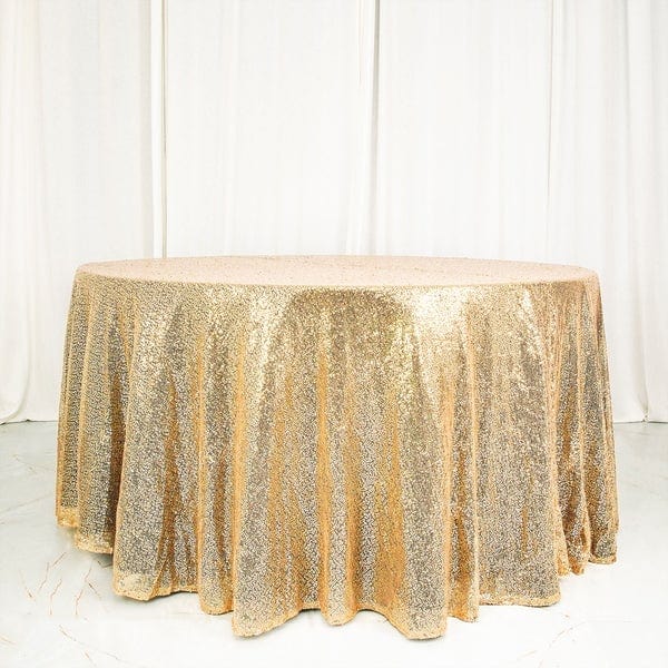 120" Sequined Round Tablecloth TAB_02_120_CHMP