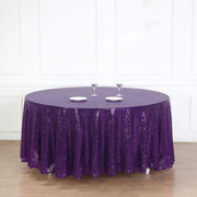 120" Sequined Round Tablecloth - Purple TAB_02_120_PURP