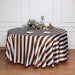 120" Stripes Satin Round Tablecloth - Gold and White TAB_15_120_GOLD