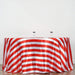120" Stripes Satin Round Tablecloth - Red and White TAB_15_120_RED