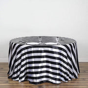 120" Stripes Satin Round Tablecloth