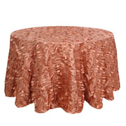 120" Taffeta Round Tablecloth with Leaf Petals Design