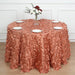 120" Taffeta Round Tablecloth with Leaf Petals Design
