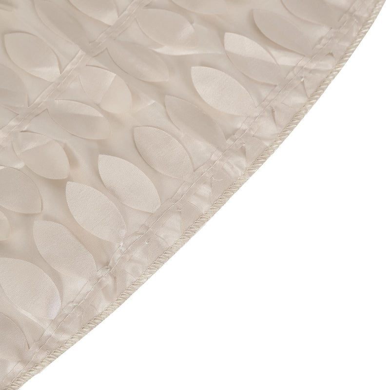 120" Taffeta Round Tablecloth with Leaf Petals Design - Green