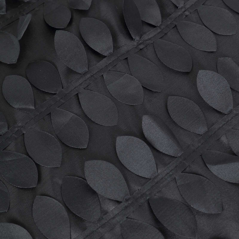 120" Taffeta Round Tablecloth with Leaf Petals Design - Green