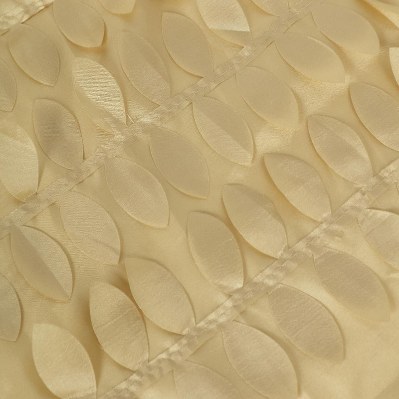 120" Taffeta Round Tablecloth with Leaf Petals Design - Green